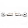 Ball silver - silver earrings genuine venice murano glass