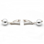 Ball silver - silver earrings genuine venice murano glass