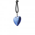 Pendentif en verre coeur bleu