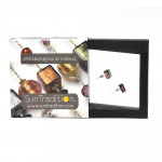 Stud square gold copper earrings and black in genuine murano glass from venice