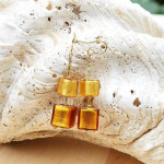 Gold murano glass earrings jewelry