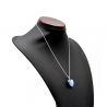 Pendant in silver 925 and heart murano glass blue