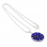  pendentif verre de murano millefiori ciel étoilé bleu argent