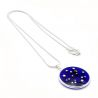 Silver pendant murano glass millefiori starry sky blue 