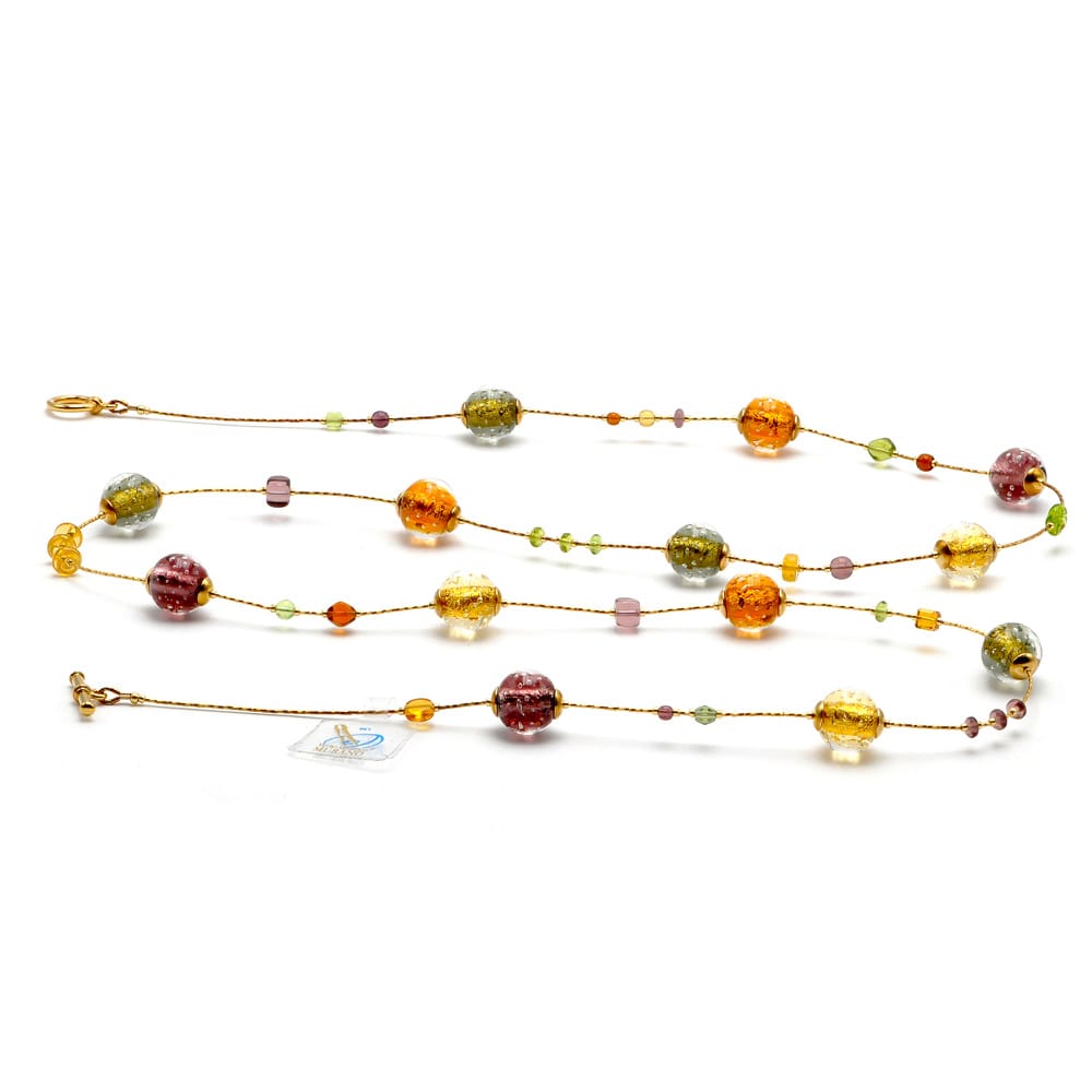 Long amber murano glass necklace