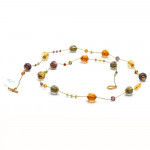 Ketting amber lang in real-murano-glas