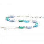 Blue silver murano glass necklace