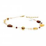 Amber murano glass necklace 