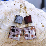 Boucles d'oreilles verre murano parme