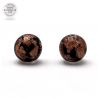 Aventurine and black stud earrings in genuine murano glass from venice