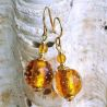 Amber venetian glass earrings jewelry