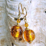 Amber venetian glass earrings jewelry