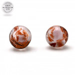 Pink and aventurine stud earrings genuine murano glass from venice