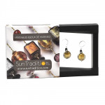 Pastiglia gold crepato - leverback gold earrings jewelry real glass murano from venice