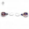 Leverback aventurine cobalt earrings jewelry real glass murano from venice
