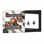 Pastiglia notte aventurine cobalt - aretes aventurine cobalt gancho cerrado joyas de cristal de murano de venecia