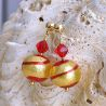 Ohrringe rot schmuck aus echtem muranoglas aus venedig 