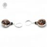 Leverback aventurine black earrings jewelry real glass murano from venice