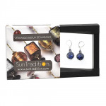 Pastiglia notte aventurine navy blue - leverback aventurine navy blue earrings jewelry real glass murano