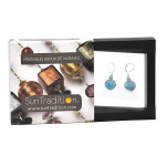 Pastiglia notte aventurine sky blue - leverback aventurine sky blue earrings jewelry real glass murano