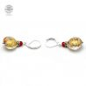 Brincos de ouro multicolor feitos de cristal de murano real de veneza