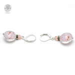 Aretes aventurine rosa gancho cerrado joyas de cristal de murano de venecia 