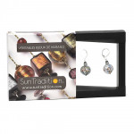 Pastiglia notte argent multicolore - boucles d'oreilles dormeuses argent multicolore en veritable verre de murano de venise