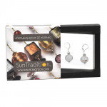 Pastiglia notte aventurine white - leverback aventurine white earrings jewelry real glass murano from venice