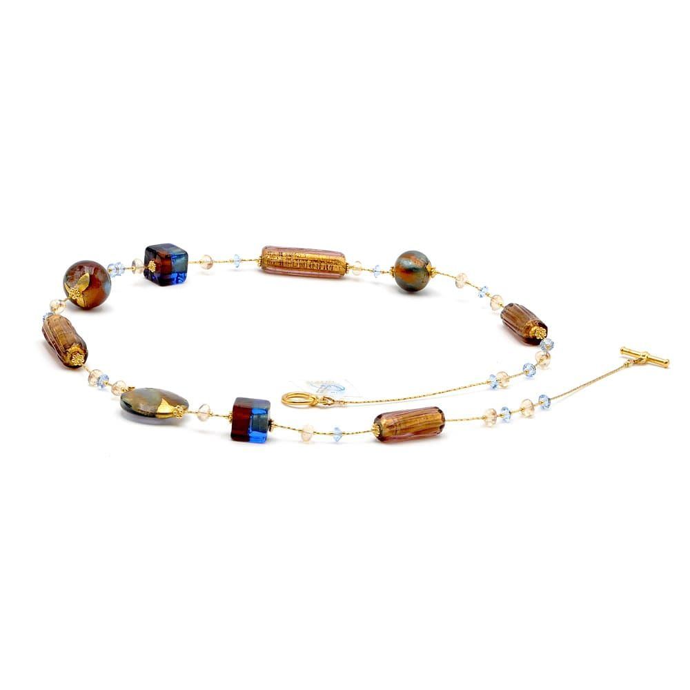Romantica - gold murano glass necklace genuine murano glass of venice