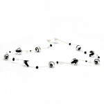 Black beads cubes murano glass necklace 