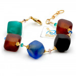  armband blauw en bruin originele murano glas