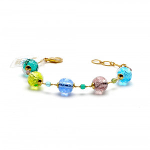 Fizzy blauwe - armband blauwe originele murano glas