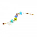 Pulsera de cristal azul fizzy vidrio murano