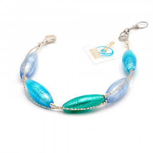 Oliver blue - blue murano glass bracelet from venice