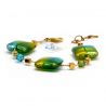 Green murano glass bracelet of venice quadrifoglio