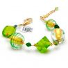 Green and gold genuine murano glass bracelet of venice