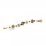 Jo- jo mini black and gold bracelet genuine murano glass venice