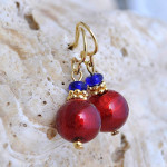 Red murano glass earrings