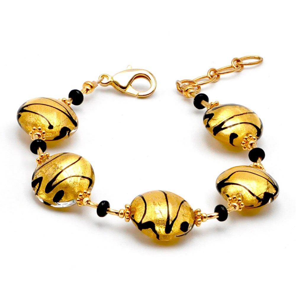 Charly ouro - pulseira de vidro murano ouro