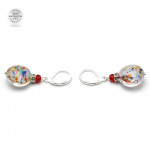 Leverback multicoloured earrings murano glass 