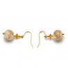 Beige oorbellen van echt murano-glas uit venetië
