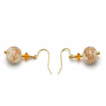 Boucles d'oreilles beige en veritable verre de murano de venise