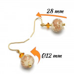 Opaline beige - boucles d'oreilles beige en veritable verre de murano de venise