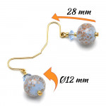 Opaline azul - pendientes azules de vidrio murano auténtico de venecia