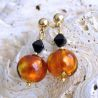 Amber murano glass earring venitian jewelry