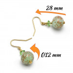 Opaline verte - boucles d'oreilles verte en veritable verre de murano de venise