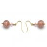 Pink earrings in genuine murano glass from venice