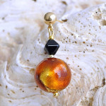 Amber murano glass earrings