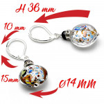 Boucles d'oreilles dormeuses argent multicolore en veritable verre de murano de venise 