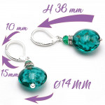 Aretes verde esmeralda aventurina gancho cerrado joyas de cristal de murano de venecia 